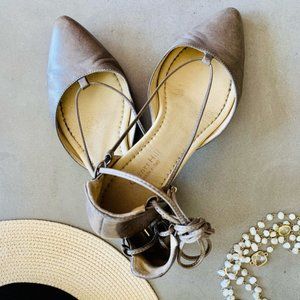 Garnet Hill - Strappy Pointed Toe Flats - Size 6